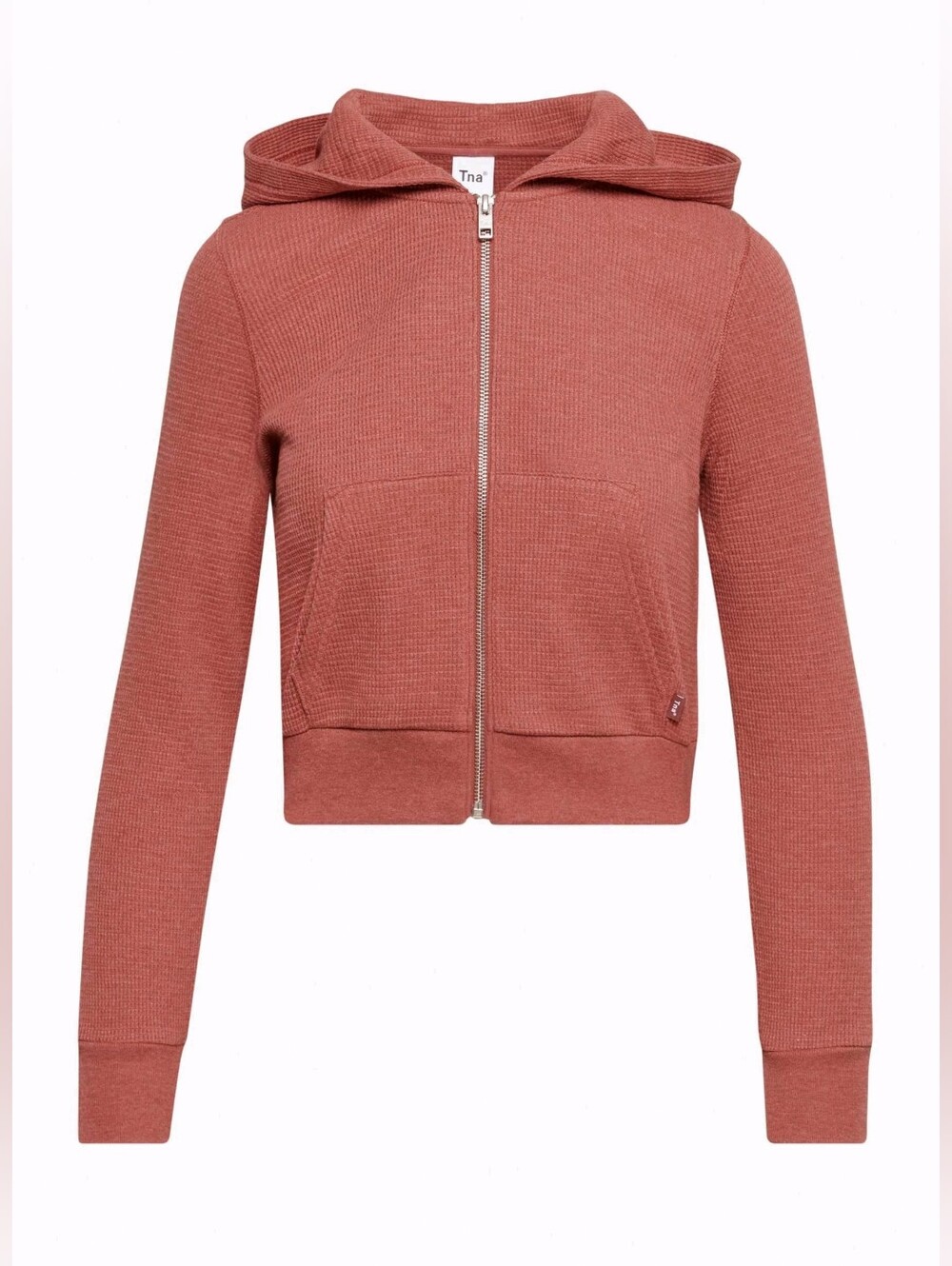 aritzia x Tna waffle cropped zip hoodie